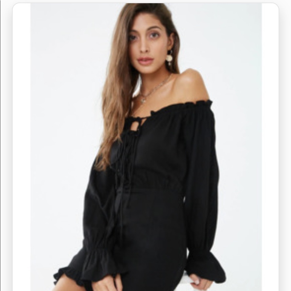 F21 - Linen Off the Shoulder Dress
